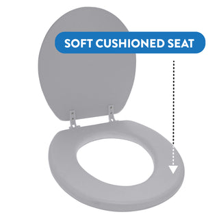 Home+Solutions Grey Round Soft Cushioned Toilet Seat