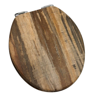 Home+Solutions Round Distressed Wood Decorative Toilet Seat