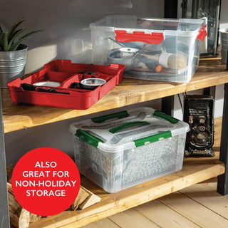 Home+Solutions 3 Piece Container Set - Small Red Plastic Containers, 15.35‚Äùx11.42‚Äùx5‚Äù Each