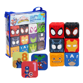 Marvel Spidey and His Amazing Friends 25 Piece Cube Squirter Foam Cling Set