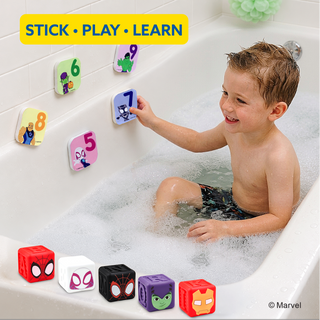 Marvel Spidey and His Amazing Friends 25 Piece Cube Squirter Foam Cling Set