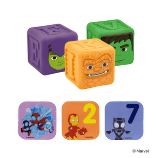 Marvel Spidey and His Amazing Friends 25 Piece Cube Squirter Foam Cling Set