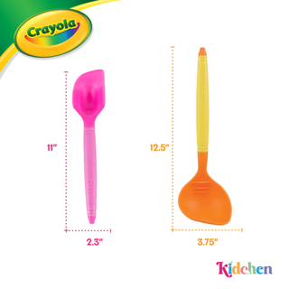 Crayola Kidchen™ Mix & Pour Set, 2-Piece Silicone Cooking Utensil Set with Spoontula™ & Pourfectle™