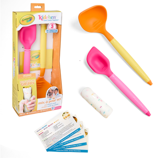 Crayola Kidchen™ Mix & Pour Set, 2-Piece Silicone Cooking Utensil Set with Spoontula™ & Pourfectle™