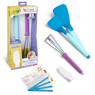 Crayola Kidchen™ Flip & Whirl Set, 2-Piece Kitchen Utensil Set with Flipster™ Spatula & Whirlsk™ Whisk