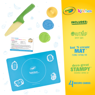Crayola Kidchen™ Kut & Prep Set, 2-Piece Kitchen Prep Set with Kutnup™ Safety Knife & Silicone Cutting Mat