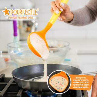 Crayola Kidchen™ Scoop & Bloom, 2-Piece Kitchen Set with Pourfectle™ & Tulip Cookie Cutter, Silicone Ladle with Measurement Marks & Pour Spout