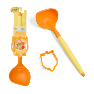 Crayola Kidchen™ Scoop & Bloom, 2-Piece Kitchen Set with Pourfectle™ & Tulip Cookie Cutter, Silicone Ladle with Measurement Marks & Pour Spout