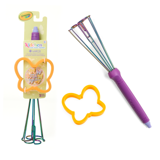 Crayola Kidchen™ Whisk & Flutter, 2-Piece Kitchen Set with Whirlsk™ & Butterfly Cookie Cutter, Whisk & Masher Tool