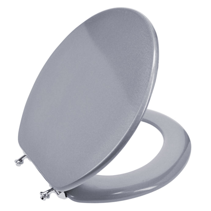 Home+Solutions Round Metallic Wood Toilet Seat
