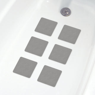 Home+Solutions Grey Suction Square Tub Treads, 6 Piece Set