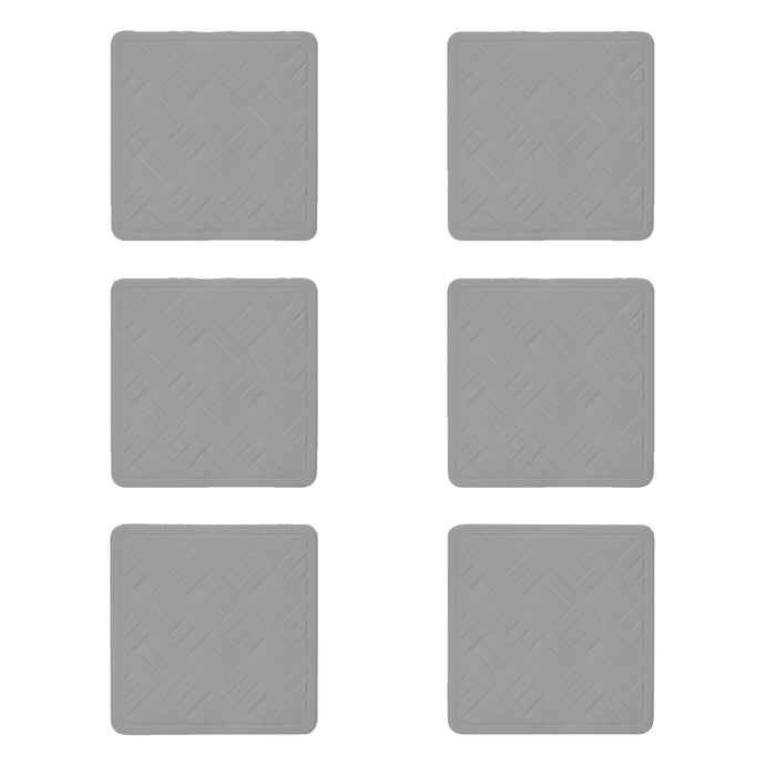Home+Solutions Grey Suction Square Tub Treads, 6 Piece Set