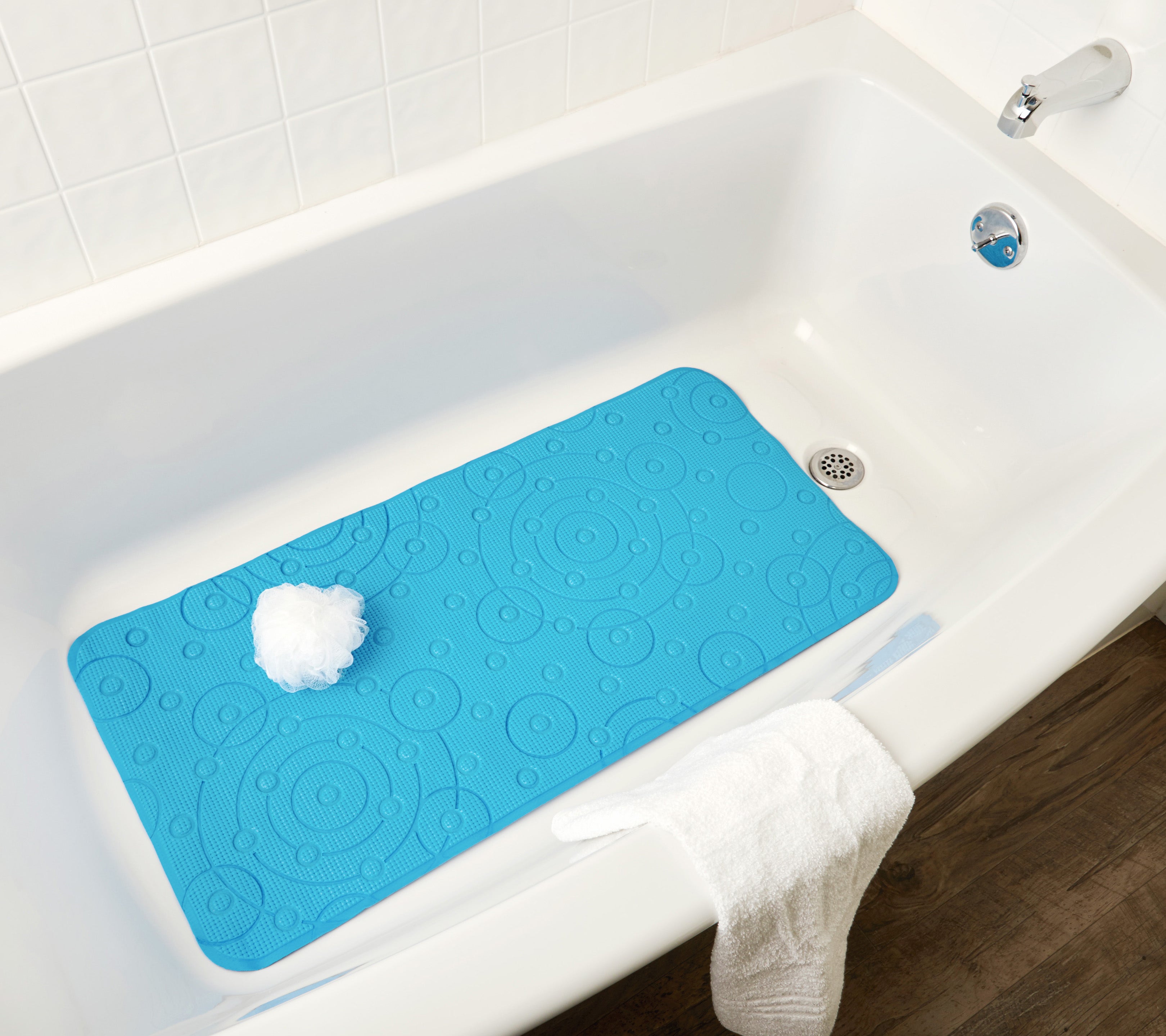 Playtex Blue Cushy Comfy Safety Bath Mat, 36x17.5 – Ginsey Home