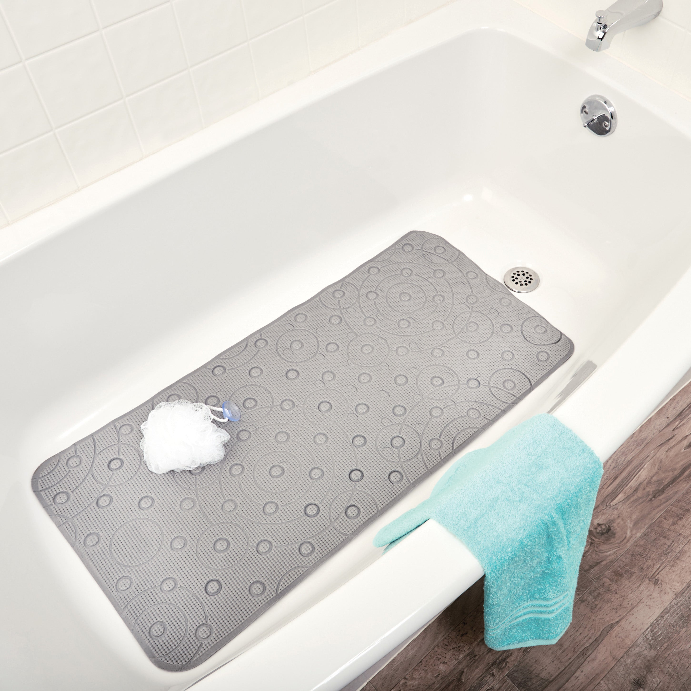 Playtex Grey Cushy Comfy Safety Bath Mat, 36x17.5 – Ginsey Home