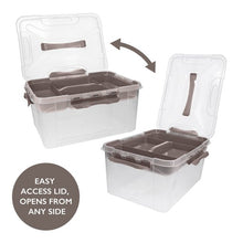 Load image into Gallery viewer, Home+Solutions 3 Piece Container Set - Large Stone Plastic Containers, 15.35”x11.42”x7” Each