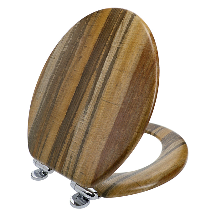 Home+Solutions Round Distressed Wood Decorative Toilet Seat
