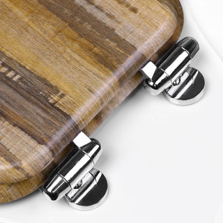 Home+Solutions Round Distressed Wood Decorative Toilet Seat