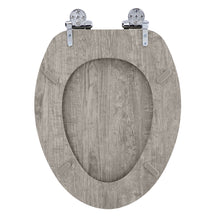 Load image into Gallery viewer, Home+Solutions Elongated Distressed Grey Wood Decorative Toilet Seat