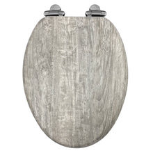 Load image into Gallery viewer, Home+Solutions Elongated Distressed Grey Wood Decorative Toilet Seat