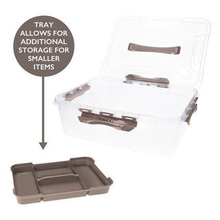 Home+Solutions 3 Piece Container Set - Small Stone Plastic Containers, 15.35‚Äùx11.42‚Äùx5‚Äù Each