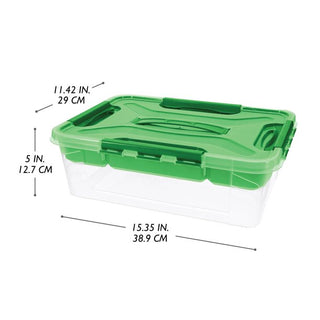 Home+Solutions 3 Piece Container Set - Small Green Plastic Containers, 15.35‚Äùx11.42‚Äùx5‚Äù Each