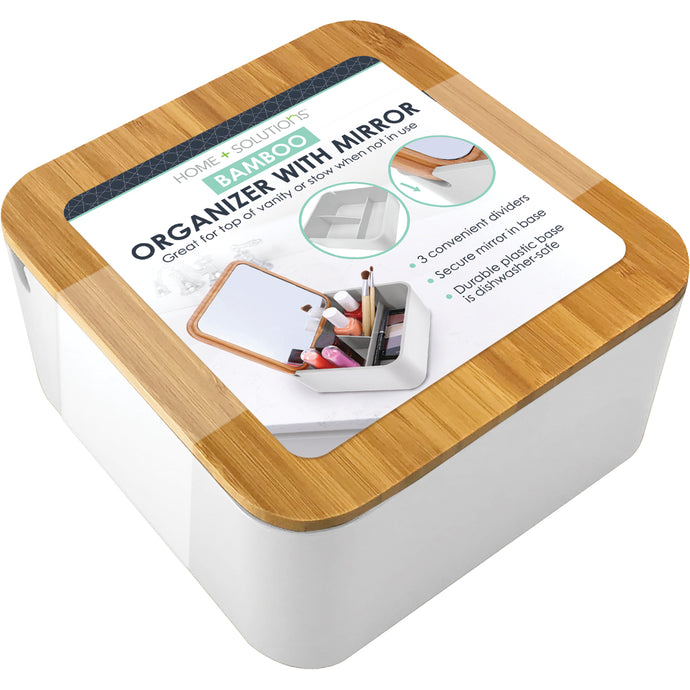 Home+Solutions Bamboo Vanity Organizer with Mirror