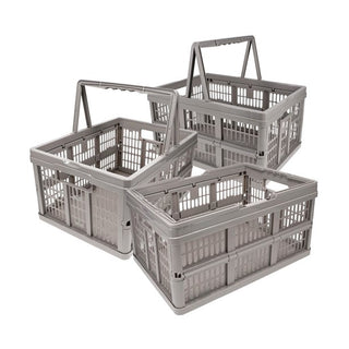 Home+Solutions Grey Collapsible Baskets - 3 Piece Set