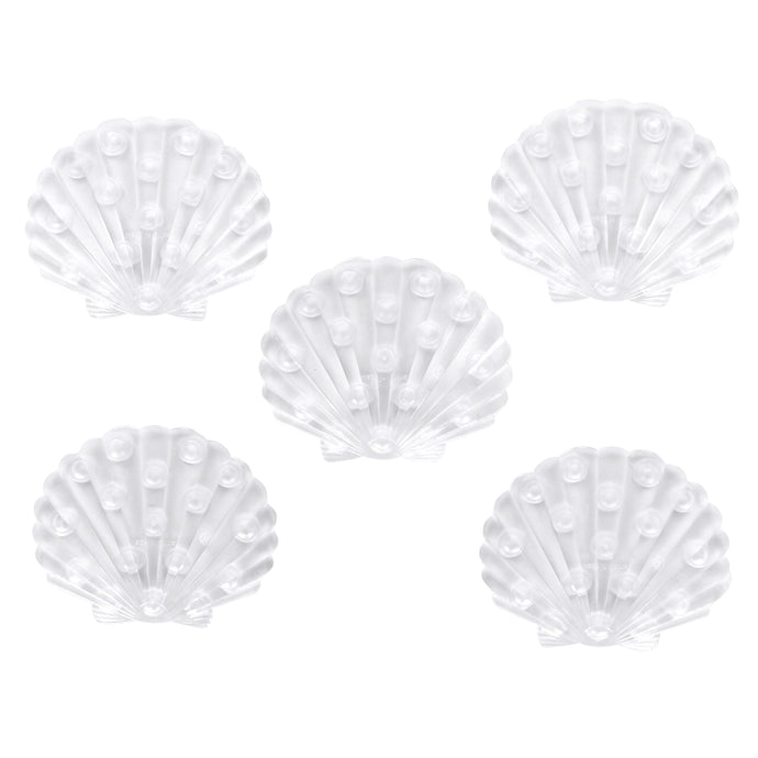 Home+Solutions Clear Shell Suction Cup Tub Treads, 5 Piece Set