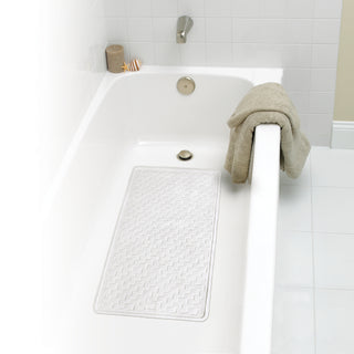 Home+Solutions White Basketweave Bath Mat, 28"x16"