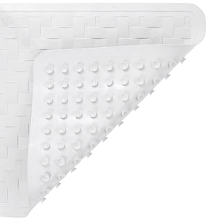 Home+Solutions White Basketweave Bath Mat, 28"x16"