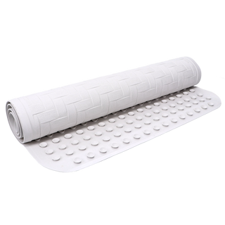 Home+Solutions Safety Rubber White Bath Mat, 36"x18"