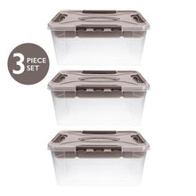 Load image into Gallery viewer, Home+Solutions 3 Piece Container Set - Large Stone Plastic Containers, 15.35”x11.42”x7” Each
