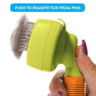 Fresh Pals Self-Cleaning Retractable Dog and Pet Brush, Large