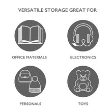 Load image into Gallery viewer, Home+Solutions Translucent Plastic and Bamboo Grey Medium Crystal Bin - Multipurpose Storage Container