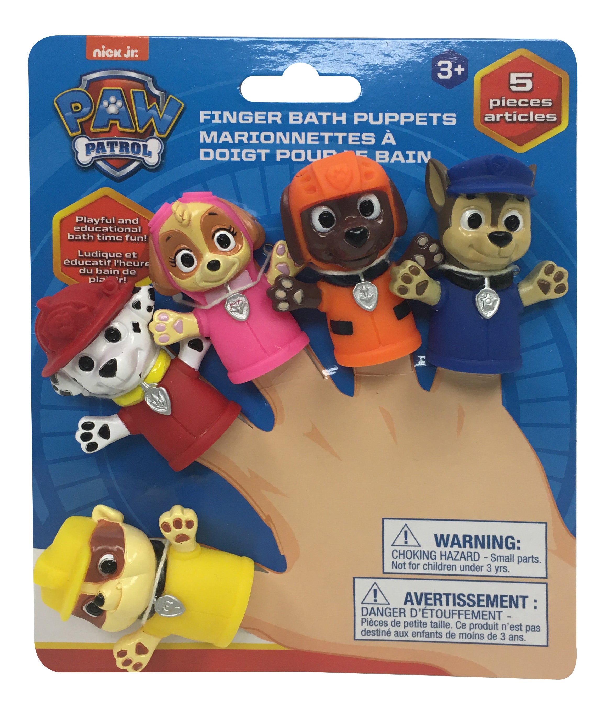 PAW Patrol Bath Finger Puppets, Marshall & Friends, Unisex Toddler Bath Toys