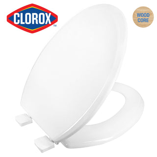 Clorox® Elongated Wood Toilet Seat with Easy-Off Hinges
