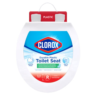 Clorox® Round Plastic Toilet Seat with Easy-Off Hinges
