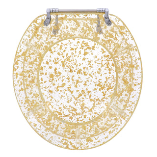 Home+Solutions Round Gold Foil Resin Toilet Seat