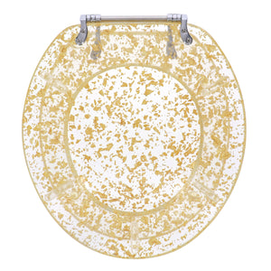 Home+Solutions Round Gold Foil Resin Toilet Seat