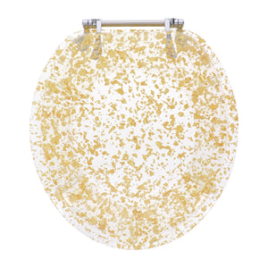 Home+Solutions Round Gold Foil Resin Toilet Seat