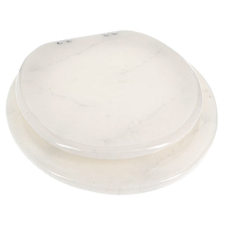 Home+Solutions Deluxe Resin Marble Decorative Round Toilet Seat with Slow Close Chrome Hinges