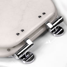 Load image into Gallery viewer, Home+Solutions Deluxe Resin Marble Decorative Round Toilet Seat with Slow Close Chrome Hinges