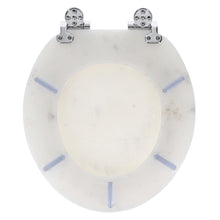 Load image into Gallery viewer, Home+Solutions Deluxe Resin Marble Decorative Round Toilet Seat with Slow Close Chrome Hinges
