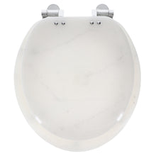 Load image into Gallery viewer, Home+Solutions Deluxe Resin Marble Decorative Round Toilet Seat with Slow Close Chrome Hinges