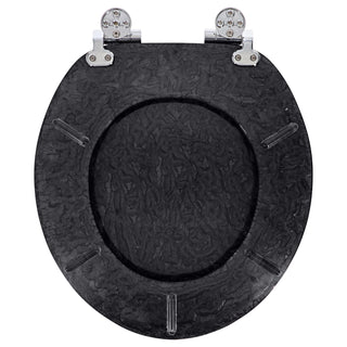 Home+Solutions Deluxe Resin Maui Decorative Round Toilet Seat with Slow Close Chrome Hinges