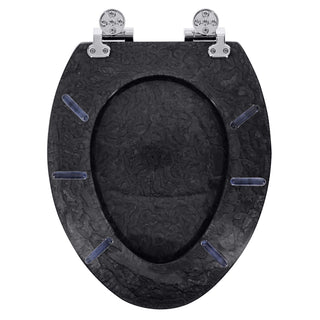Home+Solutions Deluxe Resin Maui Decorative Elongated Toilet Seat with Slow Close Chrome Hinges