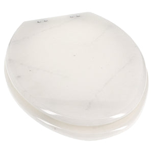 Home+Solutions Deluxe Resin Marble Decorative Elongated Toilet Seat with Slow Close Chrome Hinges