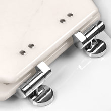 Load image into Gallery viewer, Home+Solutions Deluxe Resin Marble Decorative Elongated Toilet Seat with Slow Close Chrome Hinges