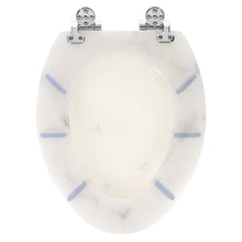 Load image into Gallery viewer, Home+Solutions Deluxe Resin Marble Decorative Elongated Toilet Seat with Slow Close Chrome Hinges