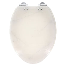 Load image into Gallery viewer, Home+Solutions Deluxe Resin Marble Decorative Elongated Toilet Seat with Slow Close Chrome Hinges